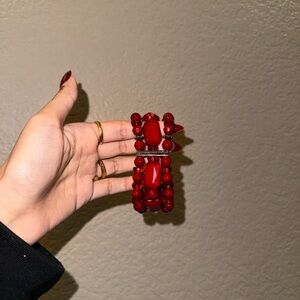 Brand new unique stylish red beaded bracelet jewelry accessory